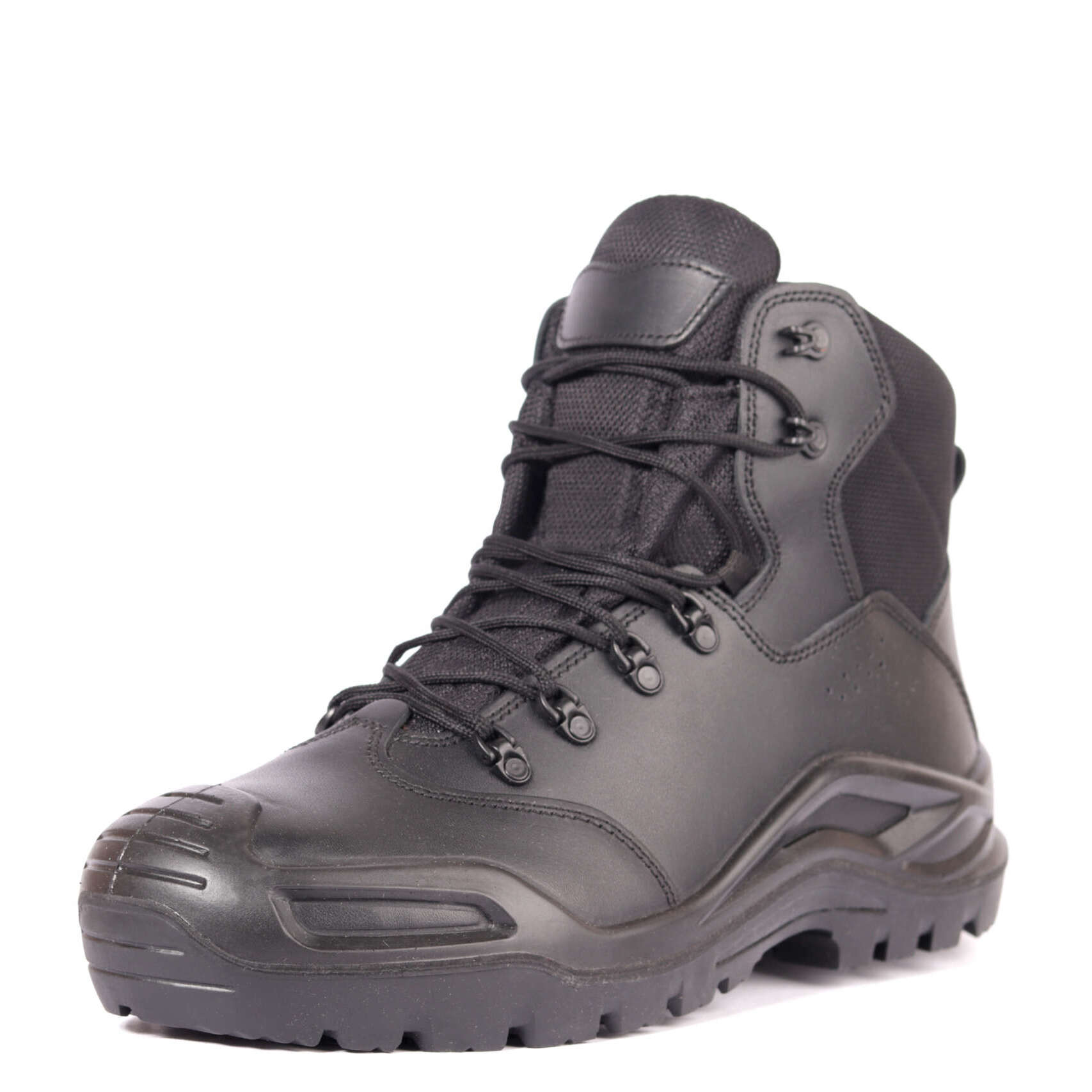 Black leather boots